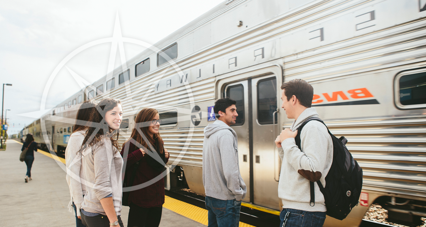 North Central students at Naperville train station